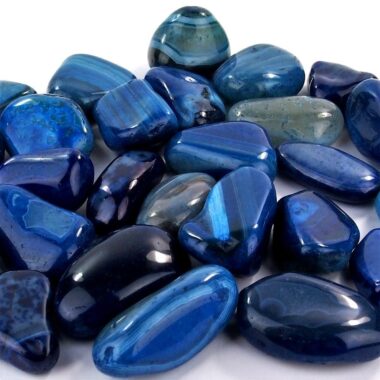 Achat Trommelsteine blau Ø 40 – 60 mm Edelsteine Heilsteine bei Wunderstein24