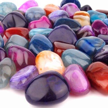 Achat Mix bunte Mischung Trommelsteine in 5 Farben Ø 30 – 45 mm Edelsteine Heilsteine bei Wunderstein24