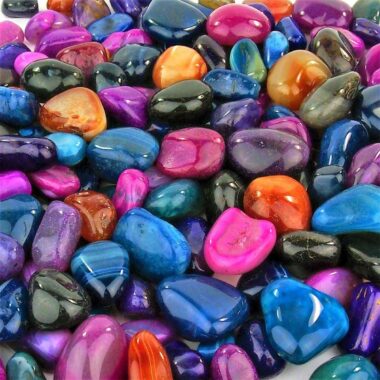 Achat Mix bunte Mischung Trommelsteine in 5 Farben Ø 30 – 45 mm Edelsteine Heilsteine bei Wunderstein24