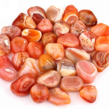 Aprikosen – Achat Trommelsteine orange | pink Ø ca. 25 – 45 mm Edelsteine Heilsteine bei Wunderstein24
