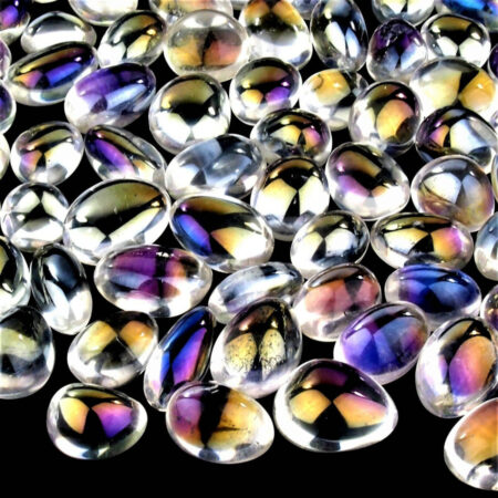 Aqua Aura Bergkristall Trommelsteine handpoliert Ø ca. 25 – 40 mm Edelsteine Heilsteine bei Wunderstein24