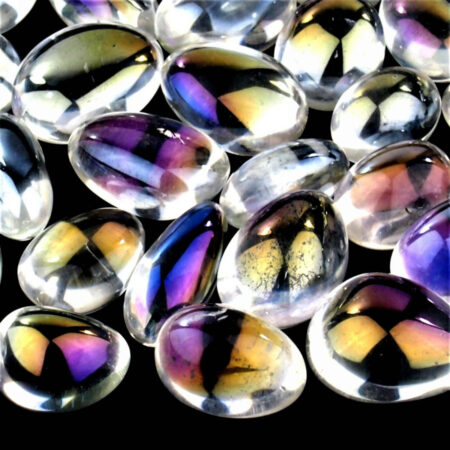 Aqua Aura Bergkristall Trommelsteine handpoliert Ø ca. 25 – 40 mm Edelsteine Heilsteine bei Wunderstein24