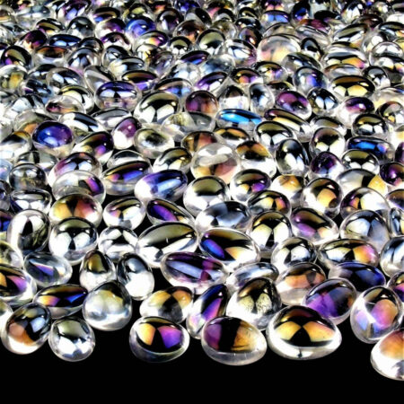 Aqua Aura Bergkristall Trommelsteine handpoliert Ø ca. 25 – 40 mm Edelsteine Heilsteine bei Wunderstein24