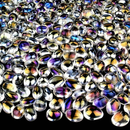 Aqua Aura Bergkristall Trommelsteine handpoliert Ø ca. 25 – 40 mm Edelsteine Heilsteine bei Wunderstein24