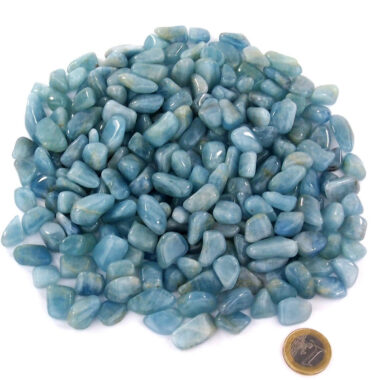 Aquamarin | Beryll Trommelsteine Ø ca. 15 – 25 mm Edelsteine Heilsteine bei Wunderstein24