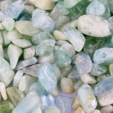 Aquamarin Trommelsteine Ø ca. 8 – 15 mm Edelsteine Heilsteine bei Wunderstein24
