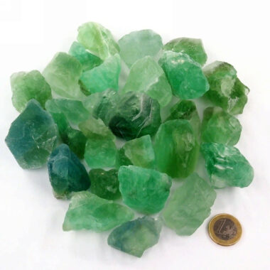 Fluorit Rohsteine grün Ø ca. 20 – 50 mm Edelsteine Heilsteine bei Wunderstein24