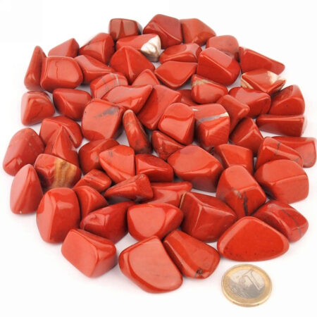 Jaspis Trommelsteine rot Ø ca. 20 – 30 mm Edelsteine Heilsteine bei Wunderstein24