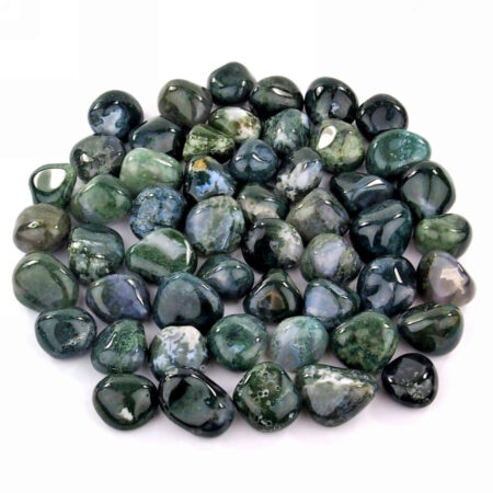Moosachat Trommelsteine Ø ca. 28 – 40 mm Edelsteine Heilsteine bei Wunderstein24