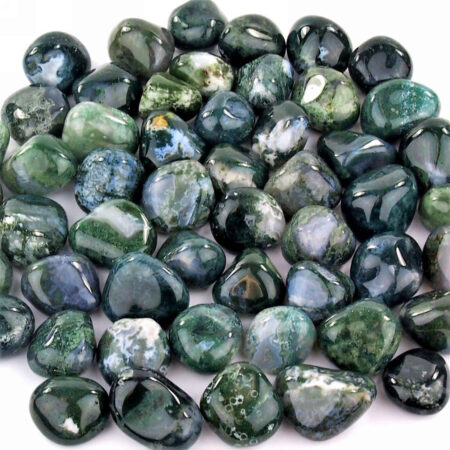 Moosachat Trommelsteine Ø ca. 28 – 40 mm Edelsteine Heilsteine bei Wunderstein24