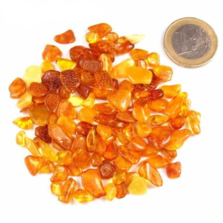 Natürlicher Baltischer Bernstein poliert Ø ca. 5 – 10 mm Edelsteine Heilsteine bei Wunderstein24