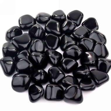 Obsidian Trommelsteine schwarz Ø ca. 30 – 40 mm Edelsteine Heilsteine bei Wunderstein24