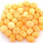 Orangencalcit Trommelsteine handpoliert Ø ca. 20 – 35 mm Edelsteine Heilsteine bei Wunderstein24