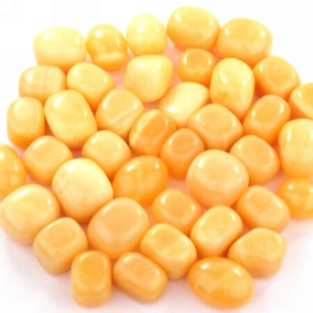 Orangencalcit Trommelsteine handpoliert Ø ca. 20 – 35 mm Edelsteine Heilsteine bei Wunderstein24