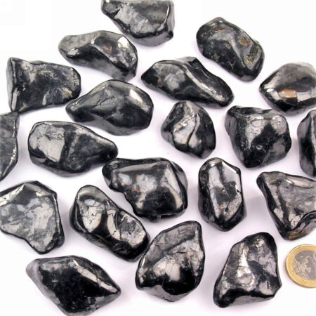Schungit Trommelsteine Ø ca. 35 – 60 mm Edelsteine Heilsteine bei Wunderstein24