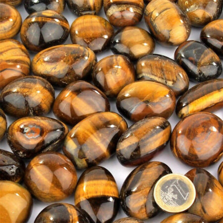 Tigerauge Trommelsteine handpoliert Ø ca. 30 – 45 mm Edelsteine Heilsteine bei Wunderstein24