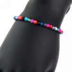 Achat bunt facettiertes Kugel Edelstein Armband flexibel und dehnbar Edelsteine Heilsteine bei Wunderstein24