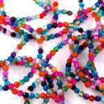 Achat bunt facettiertes Kugel Edelstein Armband flexibel und dehnbar Edelsteine Heilsteine bei Wunderstein24