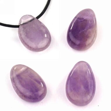 Amethyst Cabochon Anhänger transparent seitlich gebohrt Edelsteine Heilsteine bei Wunderstein24