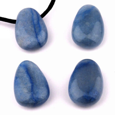 Aventurin blau | Blauquarz Cabochon Anhänger seitlich gebohrt Edelsteine Heilsteine bei Wunderstein24