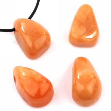 Aventurin Cabochon Anhänger orange seitlich gebohrt Edelsteine Heilsteine bei Wunderstein24