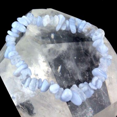 Chalcedon blau Edelstein Armband flexibel und dehnbar Edelsteine Heilsteine bei Wunderstein24