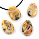 Chrysopras Cabochon Anhänger seitlich gebohrt Edelsteine Heilsteine bei Wunderstein24