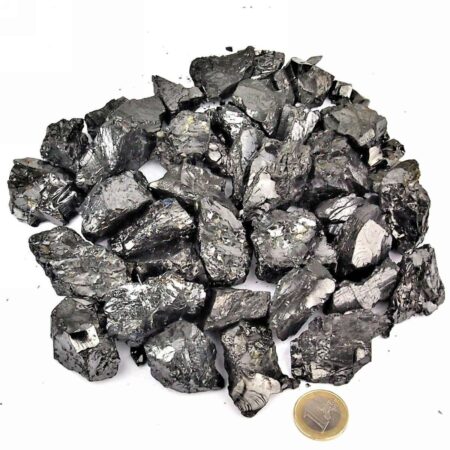Edelschungit Naturstein-Kristalle roh Ø ca. 10 – 55 mm Edelsteine Heilsteine bei Wunderstein24