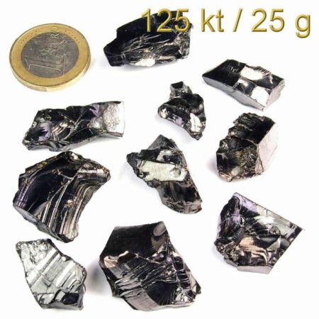 Edelschungit Naturstein-Kristalle roh Ø ca. 10 – 55 mm Edelsteine Heilsteine bei Wunderstein24