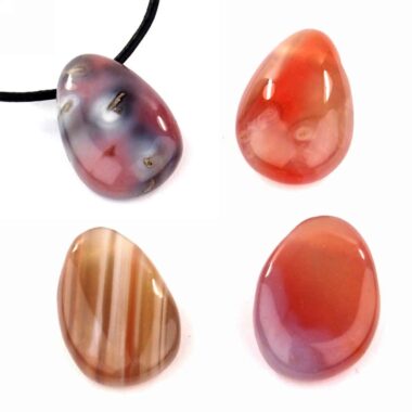 Mosambik Achat Cabochon Anhänger seitlich gebohrt Edelsteine Heilsteine bei Wunderstein24
