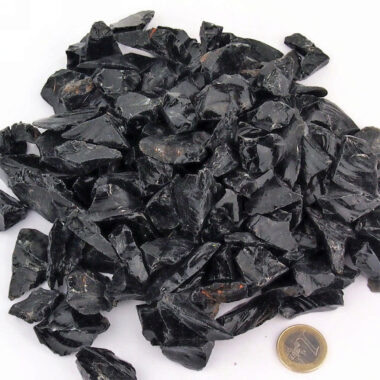 Obsidian Rohsteine schwarz Ø ca. 10 – 30 mm Edelsteine Heilsteine bei Wunderstein24