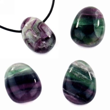 Fluorit | Regenbogenfluorit Cabochon Anhänger seitlich gebohrt Edelsteine Heilsteine bei Wunderstein24