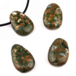 Rosenquarz Cabochon Anhänger seitlich gebohrt Edelsteine Heilsteine bei Wunderstein24