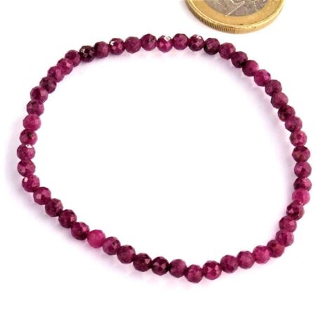Rubin facettiert Ø 3,5 mm Edelstein Armband flexibel und dehnbar Edelsteine Heilsteine bei Wunderstein24