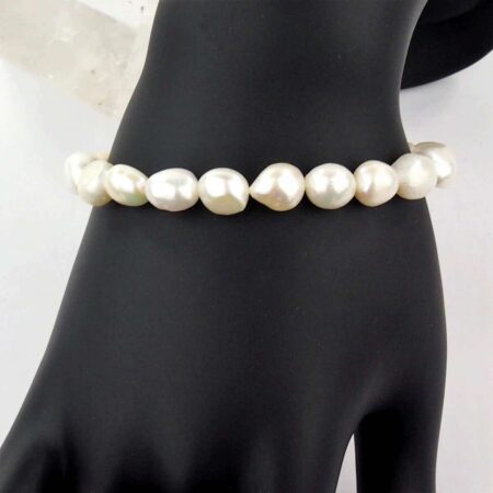 Perle | Süßwasser Edelstein Armband flexibel und dehnbar Edelsteine Heilsteine bei Wunderstein24