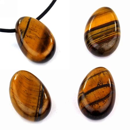 Tigerauge Cabochon Anhänger seitlich gebohrt Edelsteine Heilsteine bei Wunderstein24
