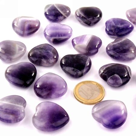 Amethyst Herz Ø ca. 25 mm A – Qualität aus Brasilien Edelsteine Heilsteine bei Wunderstein24