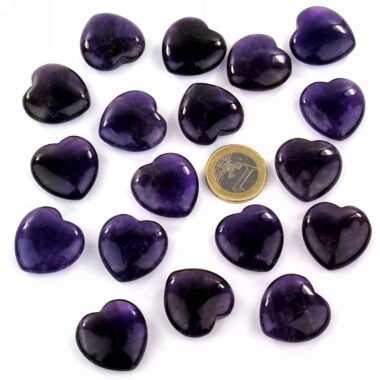 Amethyst Herz Ø ca. 25 mm AA – Qualität aus Brasilien Edelsteine Heilsteine bei Wunderstein24