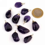 Amethyst Sambia Anhänger mit 925 Sterling-Silber Öse Edelsteine Heilsteine bei Wunderstein24