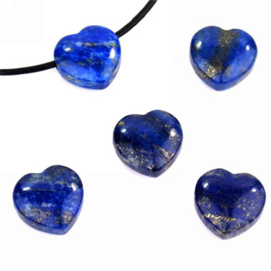 Lapislazuli Herz Anhänger seitlich gebohrt Ø 20 mm Edelsteine Heilsteine bei Wunderstein24