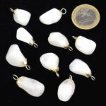 Schneeflocken-Obsidian Anhänger mit 925 Sterling-Silber Öse Edelsteine Heilsteine bei Wunderstein24