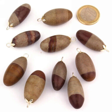 Shiva Lingam Anhänger mit 925 Sterling-Silber Öse Edelsteine Heilsteine bei Wunderstein24
