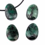 Aquamarin | Beryll Cabochon Anhänger seitlich gebohrt Edelsteine Heilsteine bei Wunderstein24