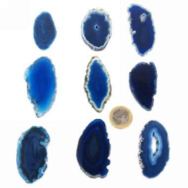 Achatscheibe blau Länge je 48 – 88 mm aus Brasilien Edelsteine Heilsteine bei Wunderstein24