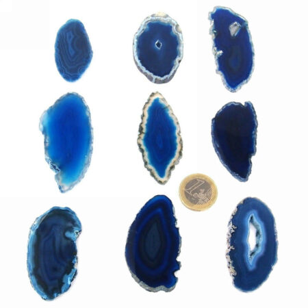 Achatscheibe blau Länge je 48 – 88 mm aus Brasilien Edelsteine Heilsteine bei Wunderstein24
