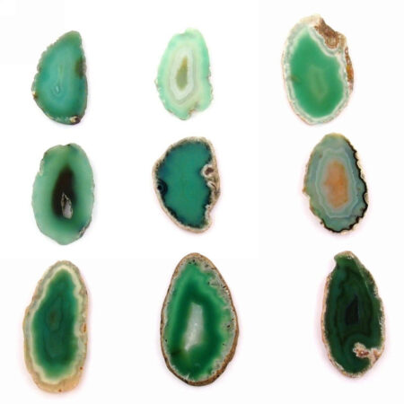 Achatscheibe grün Länge je 48 – 88 mm aus Brasilien Edelsteine Heilsteine bei Wunderstein24