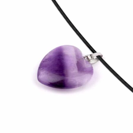 Amethyst Herz – Anhänger mit silberner Öse Edelsteine Heilsteine bei Wunderstein24