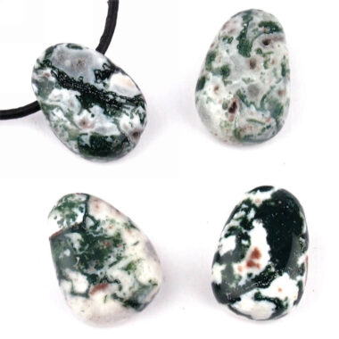 Baumachat Cabochon Anhänger seitlich gebohrt Edelsteine Heilsteine bei Wunderstein24