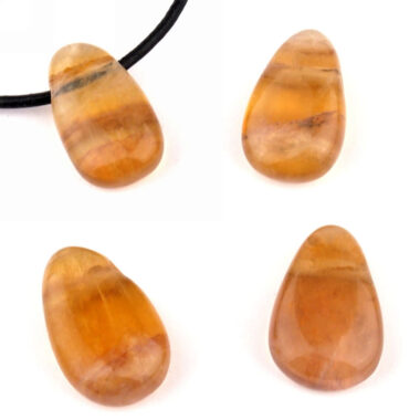 Fluorit gelb Cabochon Anhänger seitlich gebohrt Edelsteine Heilsteine bei Wunderstein24