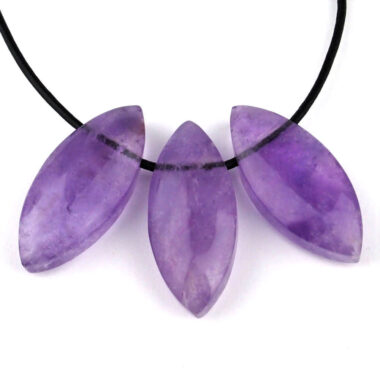 Amethyst Navette Anhänger seitlich gebohrt Edelsteine Heilsteine bei Wunderstein24